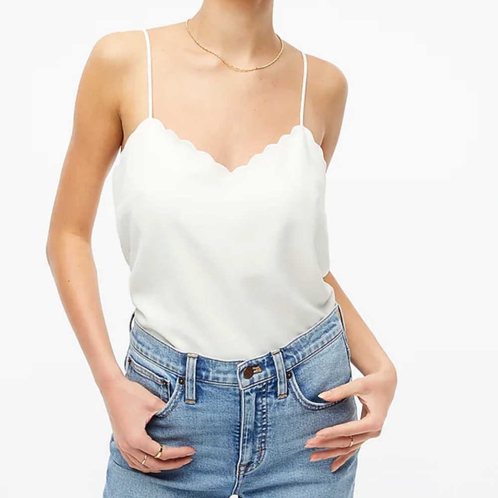 JCrew Ivory Scalloped Camisole New, size 6